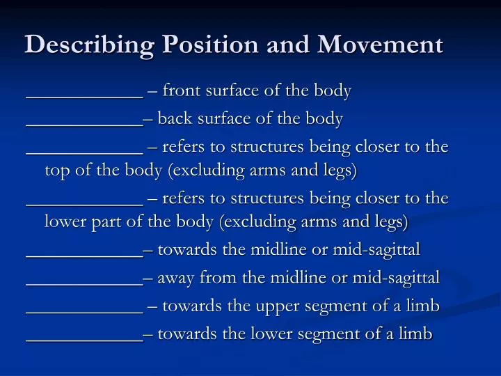 describing position and movement
