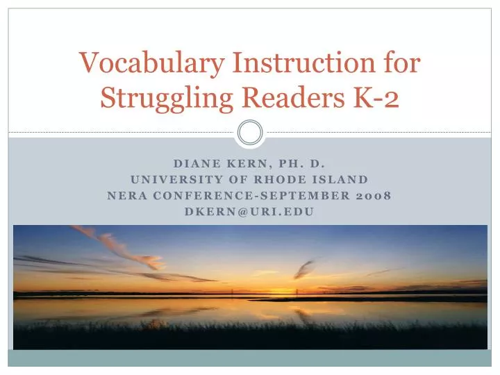 vocabulary instruction for struggling readers k 2