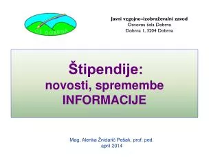 tipendije novosti spremembe informacije