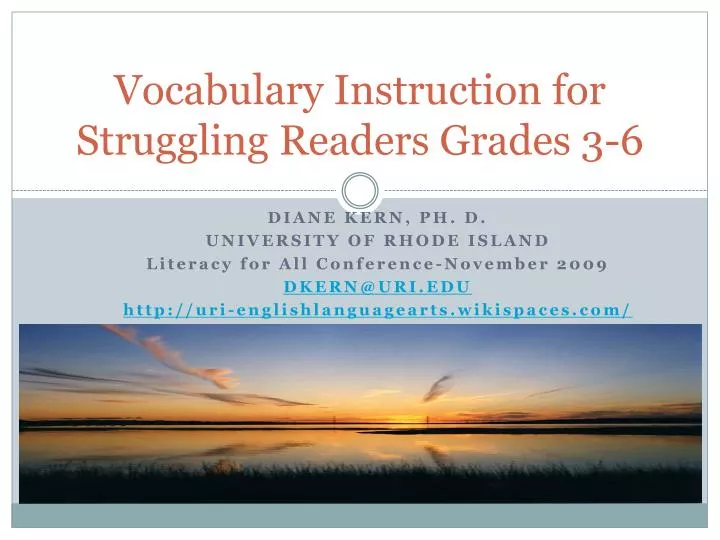 vocabulary instruction for struggling readers grades 3 6