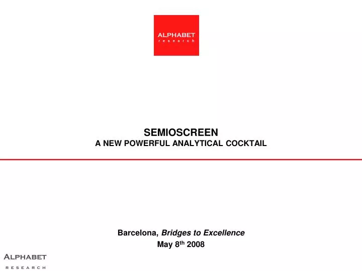 semioscreen a new powerful analytical cocktail