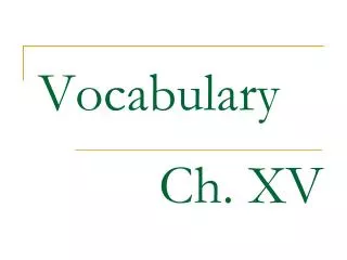 Vocabulary