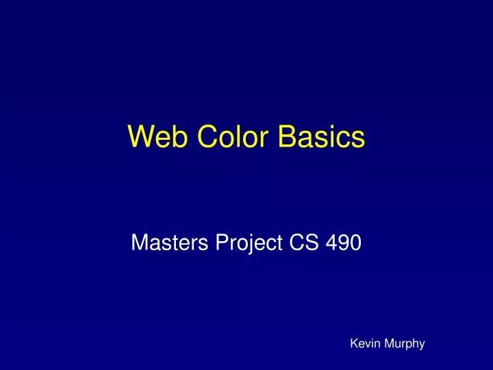 web color basics