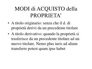 modi di acquisto della proprieta