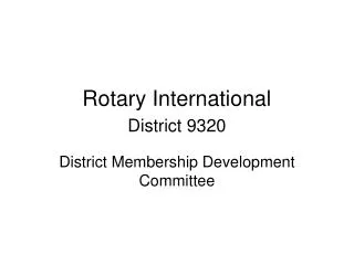 Rotary International District 9320