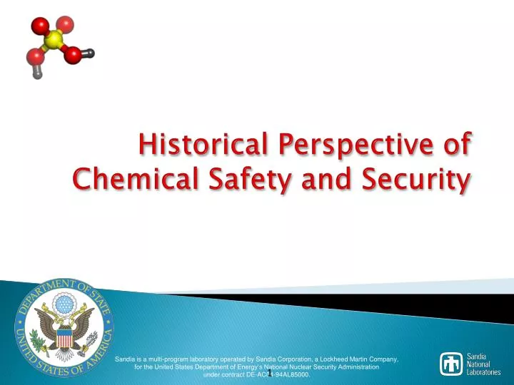 historical perspective of chemical safety and security