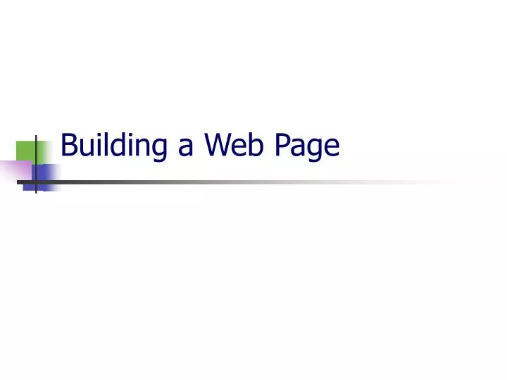 building a web page