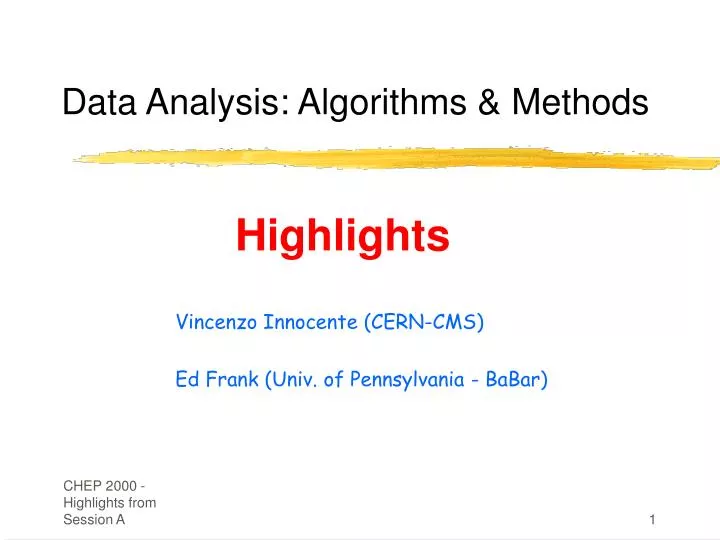 data analysis algorithms methods