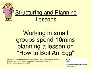 Structuring and Planning Lessons