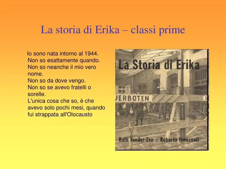 la storia di erika classi prime