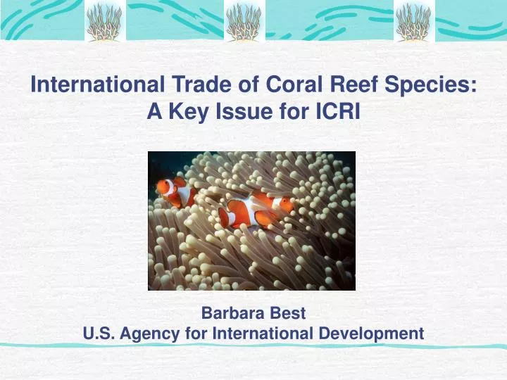 international trade of coral reef species a key issue for icri