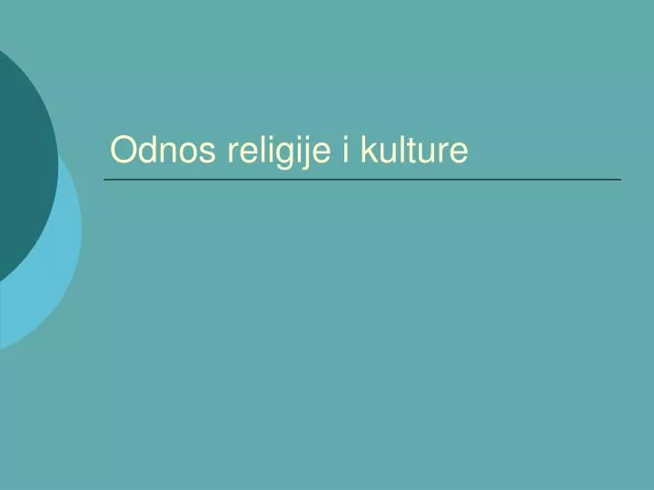 odnos religije i kulture