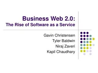 Business Web 2.0: The Rise of Software as a Service
