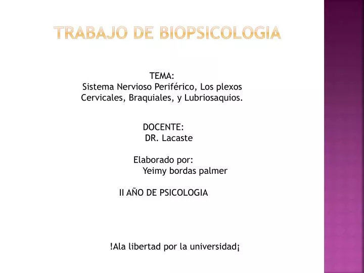 trabajo de biopsicologia