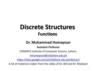 Discrete Structures Functions