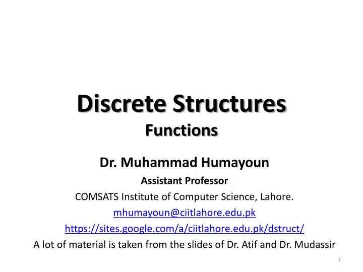 discrete structures functions