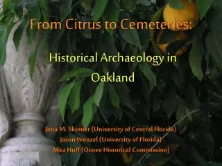 From Citrus to Cemeteries: