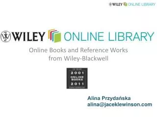 Online Books and Reference Works from Wiley-Blackwell