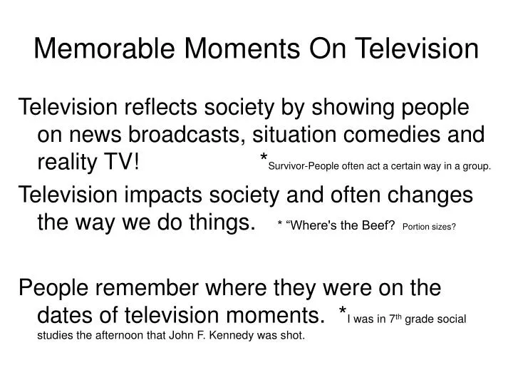 memorable moments on television