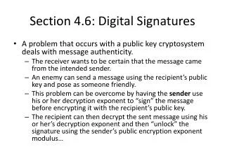Section 4.6: Digital Signatures