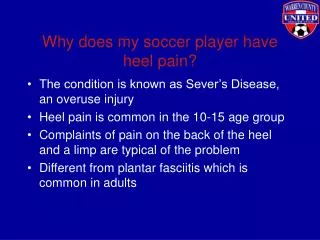 Why does my soccer player have heel pain?