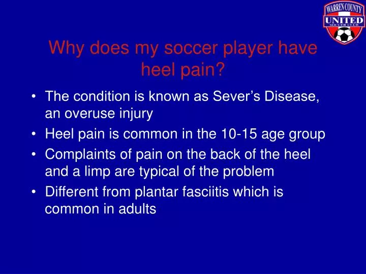 why does my soccer player have heel pain