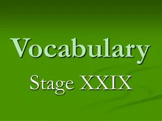 Vocabulary