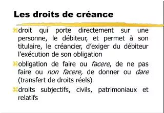 les droits de cr ance