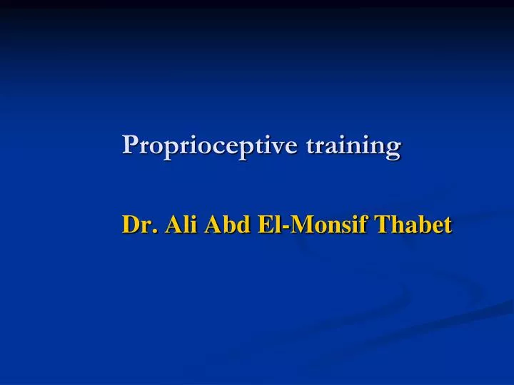 proprioceptive training