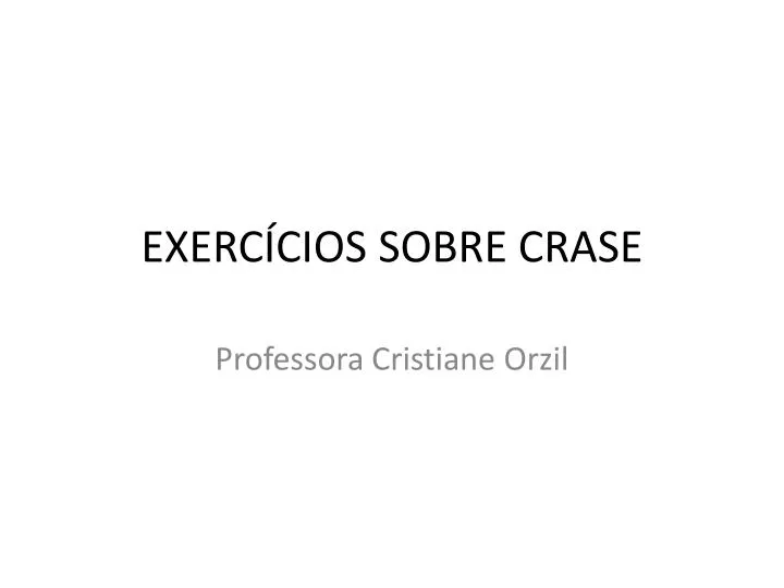 exerc cios sobre crase