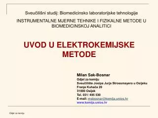 uvod u elektrokemijske metode