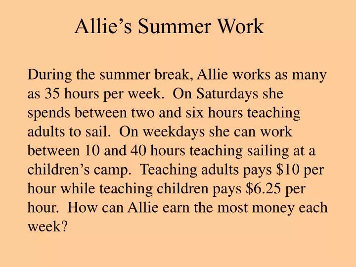 allie s summer work