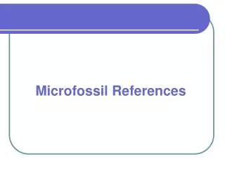 Microfossil References