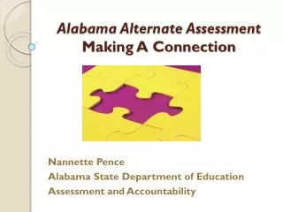 Alabama Alternate Assessment Making A Connection