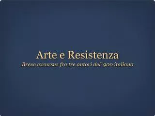 arte e resistenza