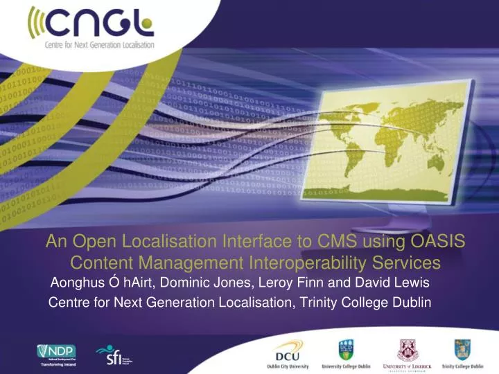 an open localisation interface to cms using oasis content management interoperability services