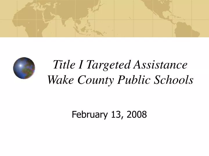 title i targeted assistance wake county public schools