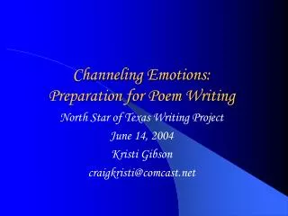 Channeling Emotions: Preparation for Poem Writing