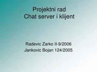 projektni rad chat server i klijent