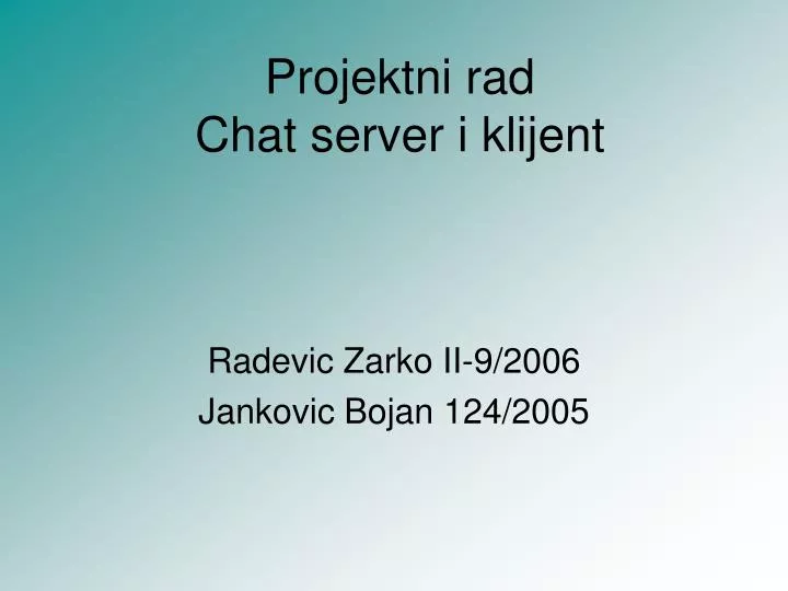 projektni rad chat server i klijent