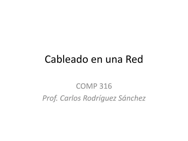 cableado en una red