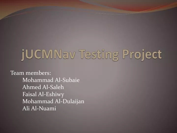 jucmnav testing project