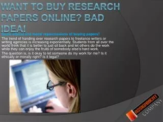 Want to buy research papers online? Bad idea!