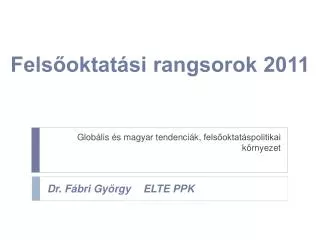 fels oktat si rangsorok 2011
