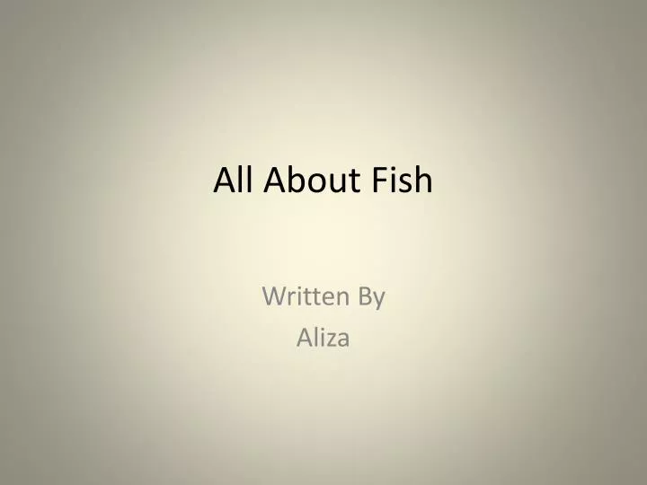 all about fish