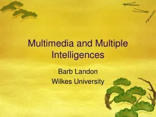 Multimedia and Multiple Intelligences