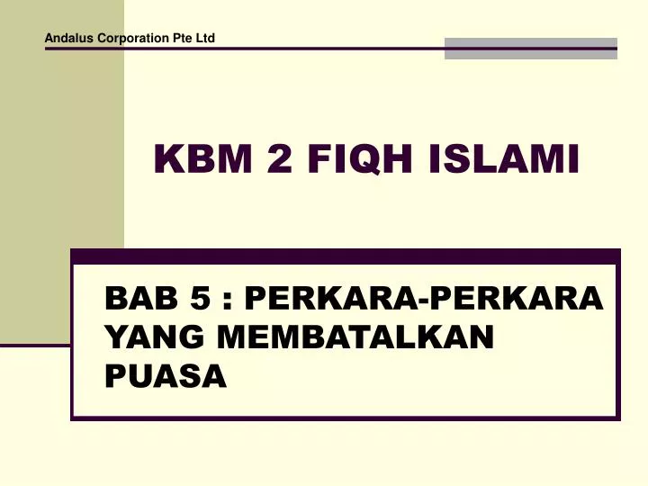 kbm 2 fiqh islami