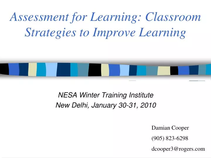 assessment for learning classroom strategies to improve learning