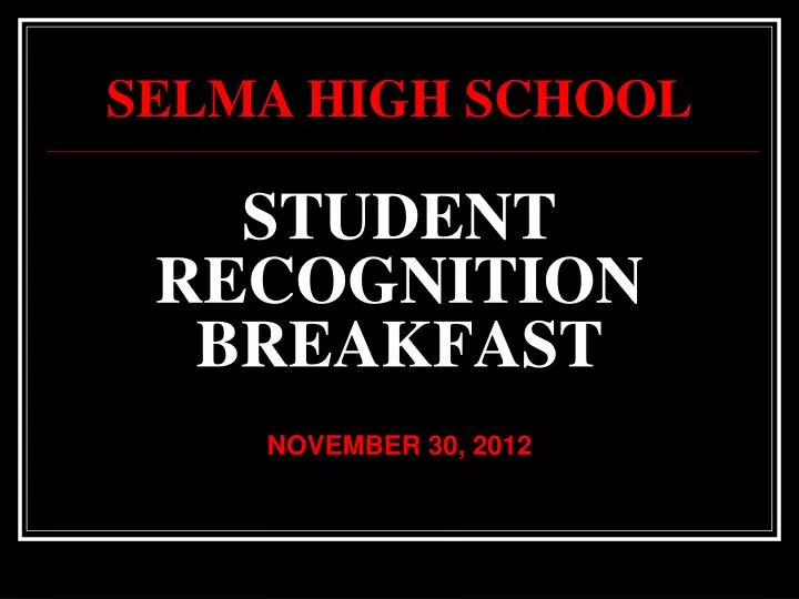 student recognition breakfast