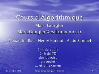 cours d algorithmique